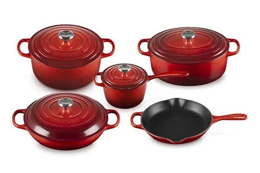 Le Creuset Signature 9-Piece Cookware Set, Cerise