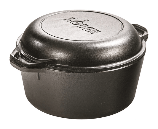 Lodge 5 Quart Cast Iron Double Dutch Oven