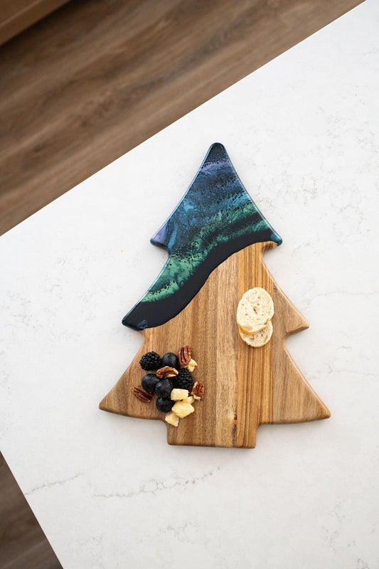 Lynn & Liana Christmas Tree Board, Northern Lights - 16" x 11.25"
