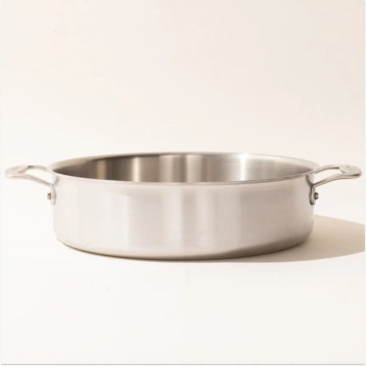 Made In 5-Ply Stainless Steel Rondeau with Lid - 6 Quart - Made in Italy