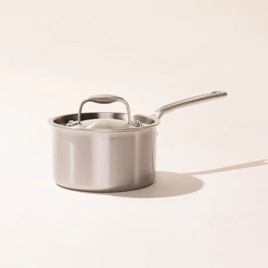 Made In Stainless Steel Saucepan with Lid - 2 Quart - Made in Italy