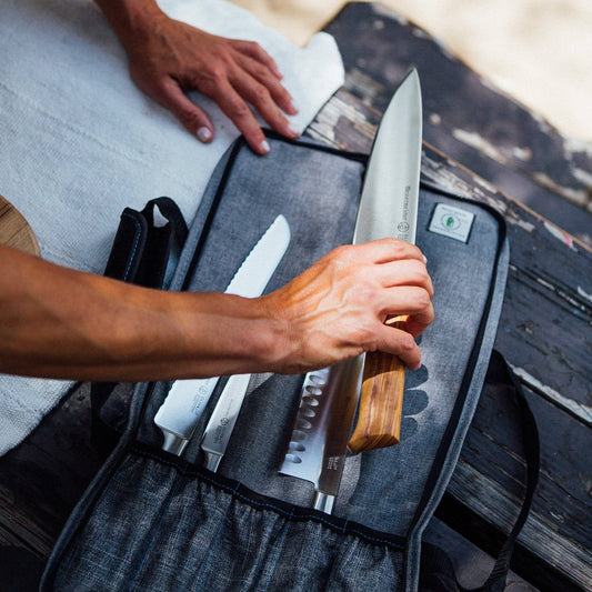 Messermeister - Preservation Heather Gray Knife Roll Bag - 5 Pocket