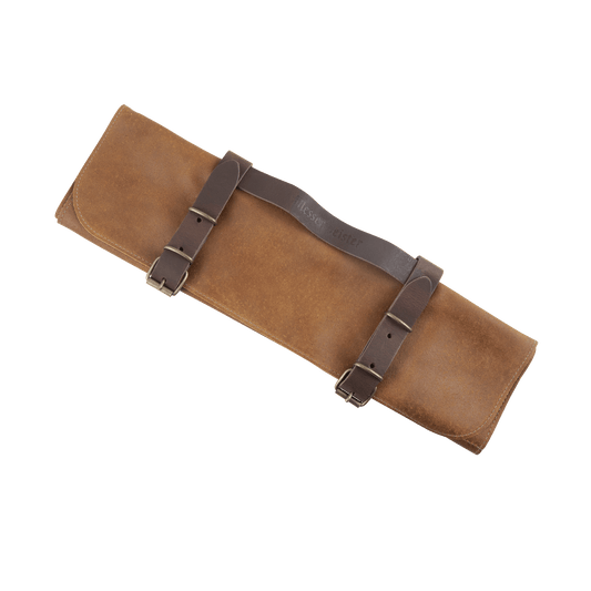 Messermeister Vintage Leather Knife Roll - 7 Pocket, Amber