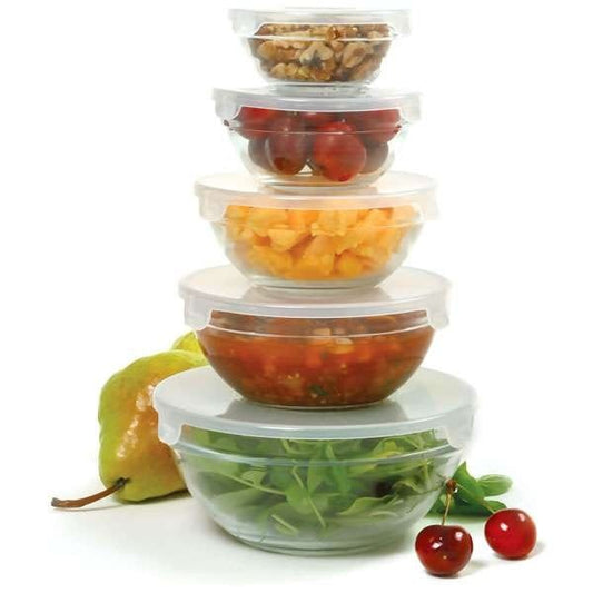 Norpro 10 Piece Glass Bowl Set with Lids