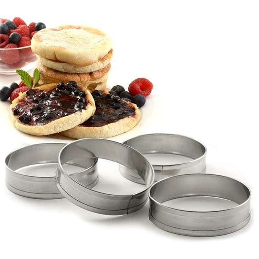 Norpro Stainless Steel English Muffin Rings, Set of 4