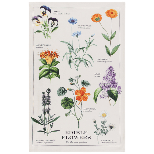 Now Designs by Danica Edible Flowers Cotton Dishtowel