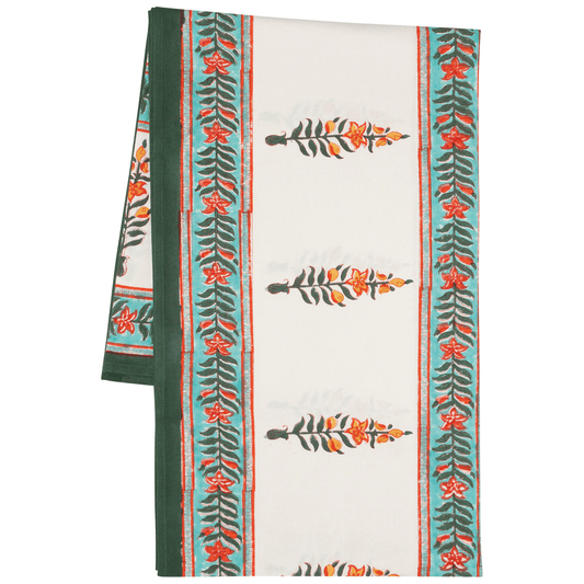 Marigold Block Print Tablecloth - 90" x 60"