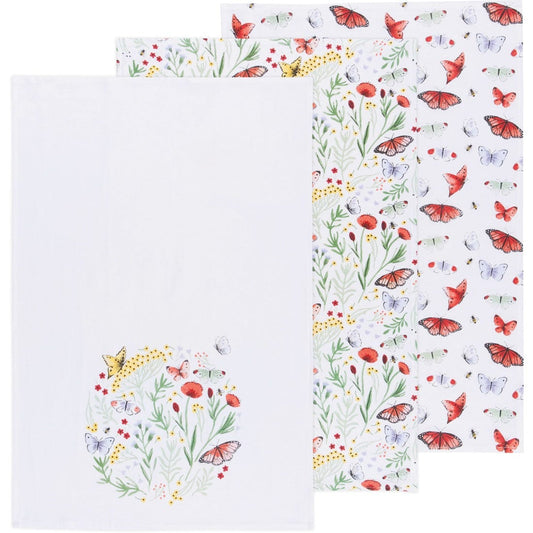 Now Designs Morning Meadow Bakers Floursack Dishtowels - Set of 3