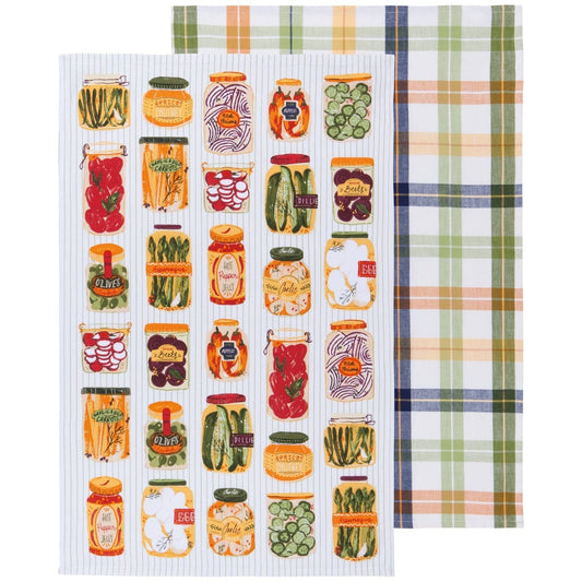 Now Designs by Danica  Pickling Printed Cotton Dishtowels - Set of 2