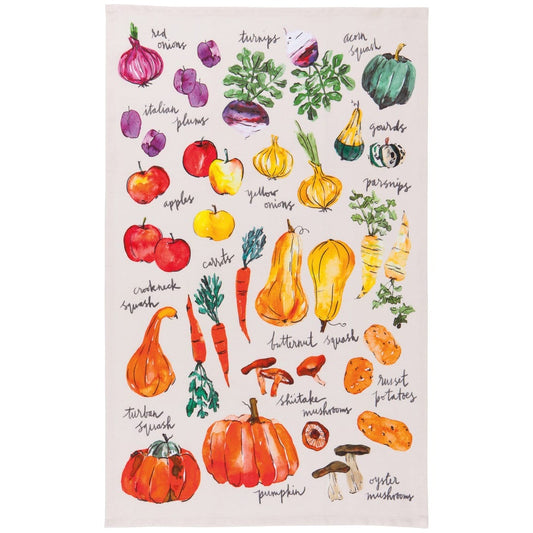 Now Designs by Danica Veggie Stand Printed Cotton Dishtowel