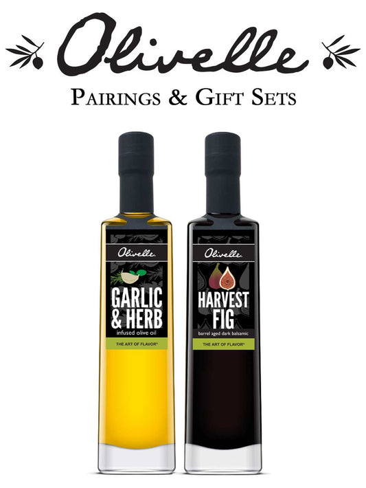 Olivelle Garlic & Herb Infused Olive Oil & Harvest Fig Balsamic Vinegar - Pairing 3