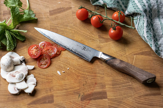 Ryda Knives A30 Damascus Steel Utility Knife, 5"