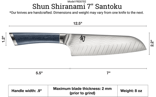 Shun Shiranami 7" Santoku Knife