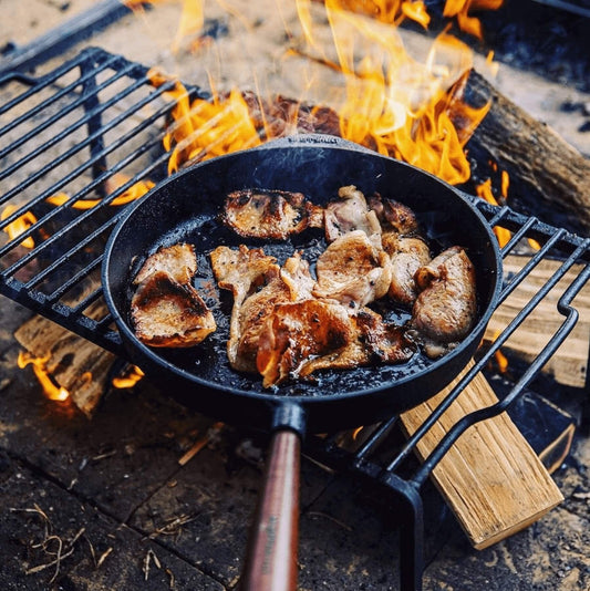 Skeppshult Deep Cast Iron Skillet with Walnut Handle, 11"