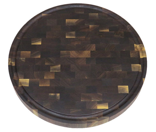 Sterling End-Grain Madison Round  Cutting Board, Starlight - 12" & 16" - Made in USA