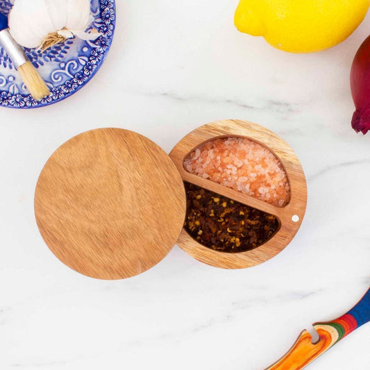 Totally Bamboo - Rock & Branch Acacia Duet Salt Cellar - 7oz.