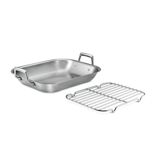 Tramontina Gourmet Prima Stainless Steel Roasting Pan & Basting Rack - 16.75"